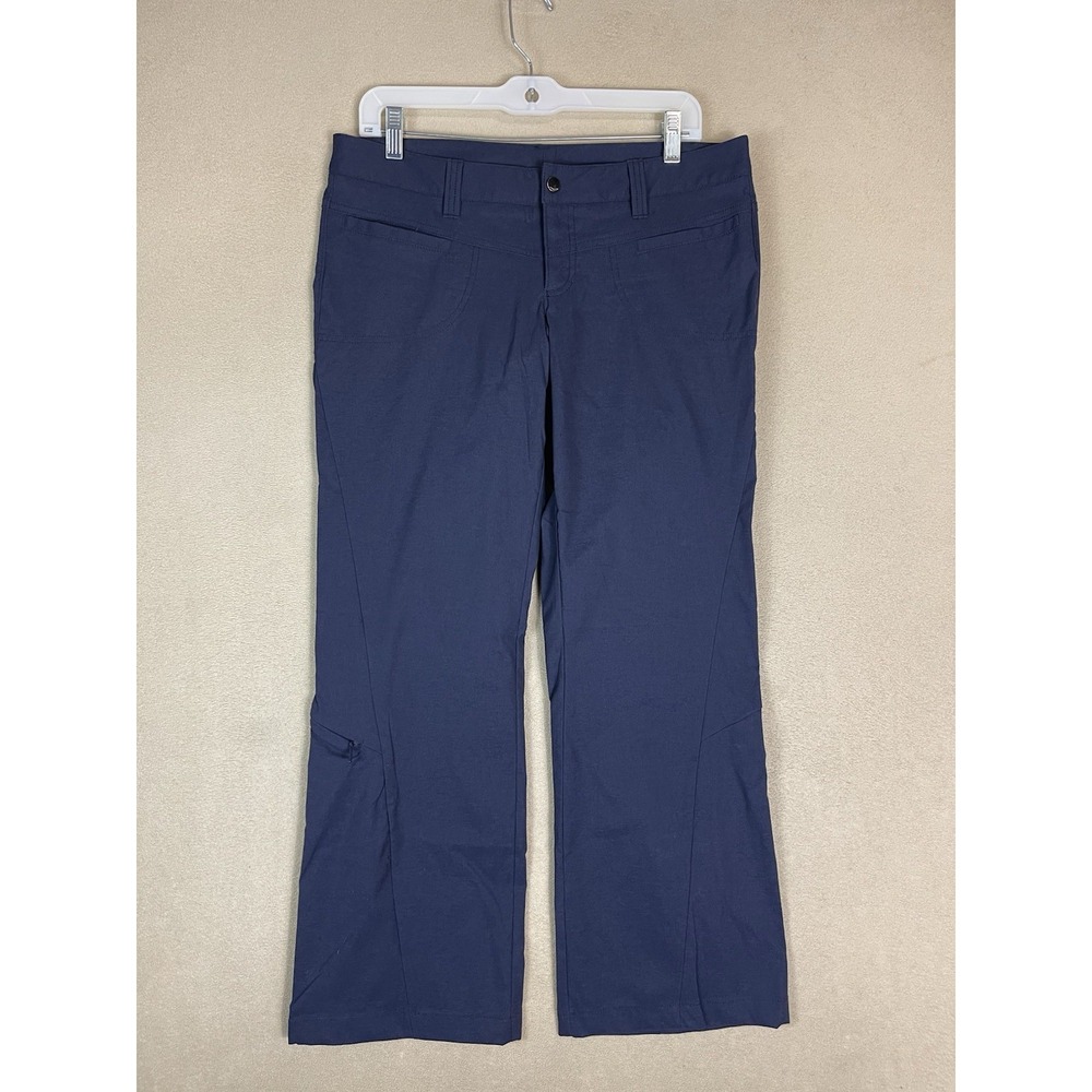 Athleta Pants Womens 10P La Viva Navy Blue Vide Leg Stretch EUC